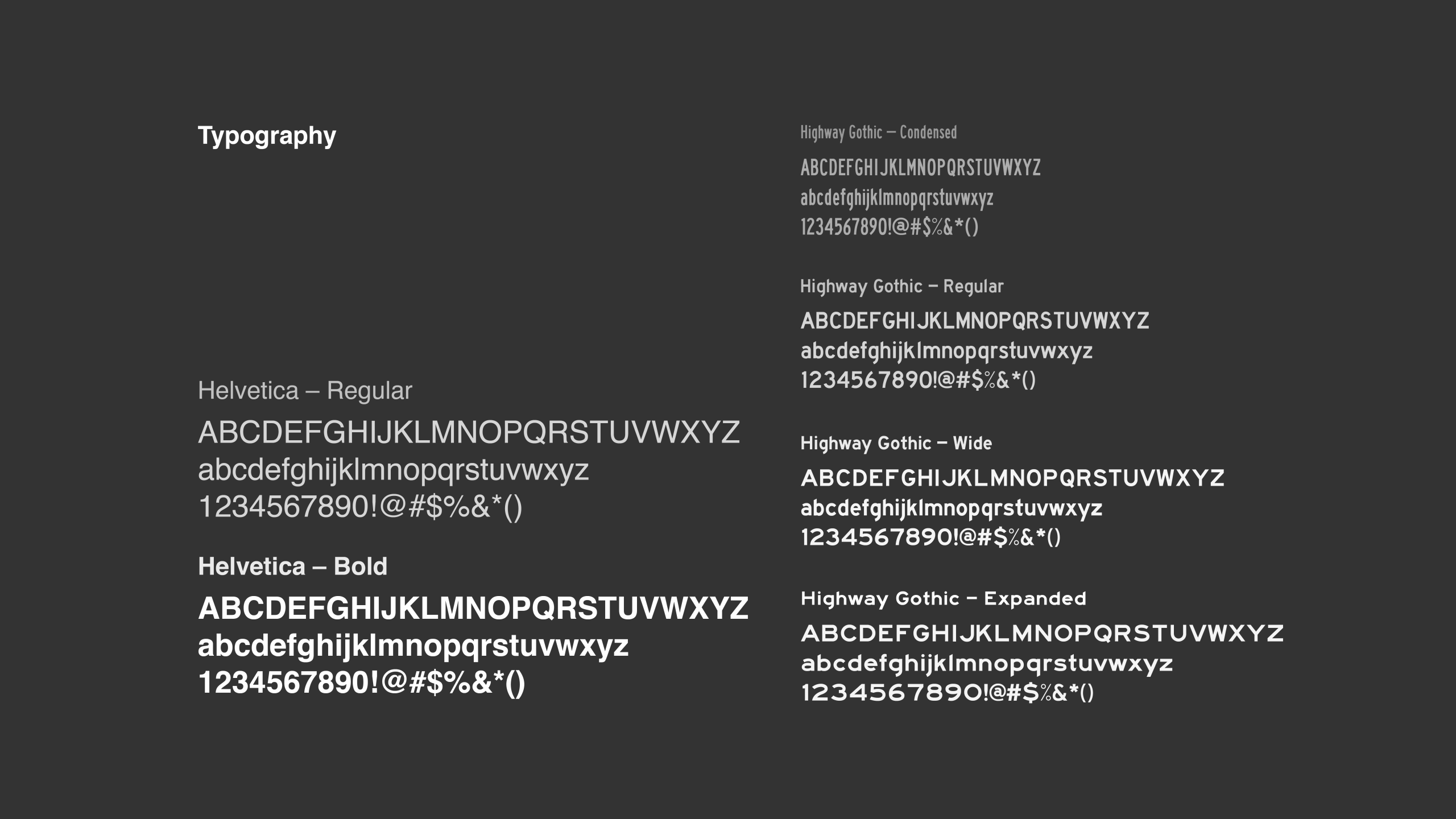 typography for afdrs