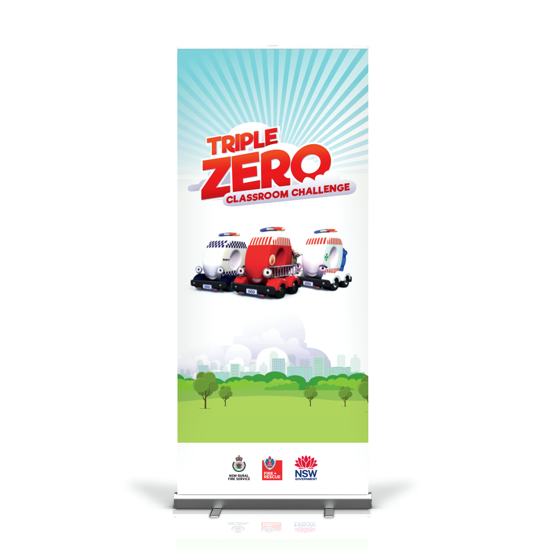 triple zero pull-up banner design