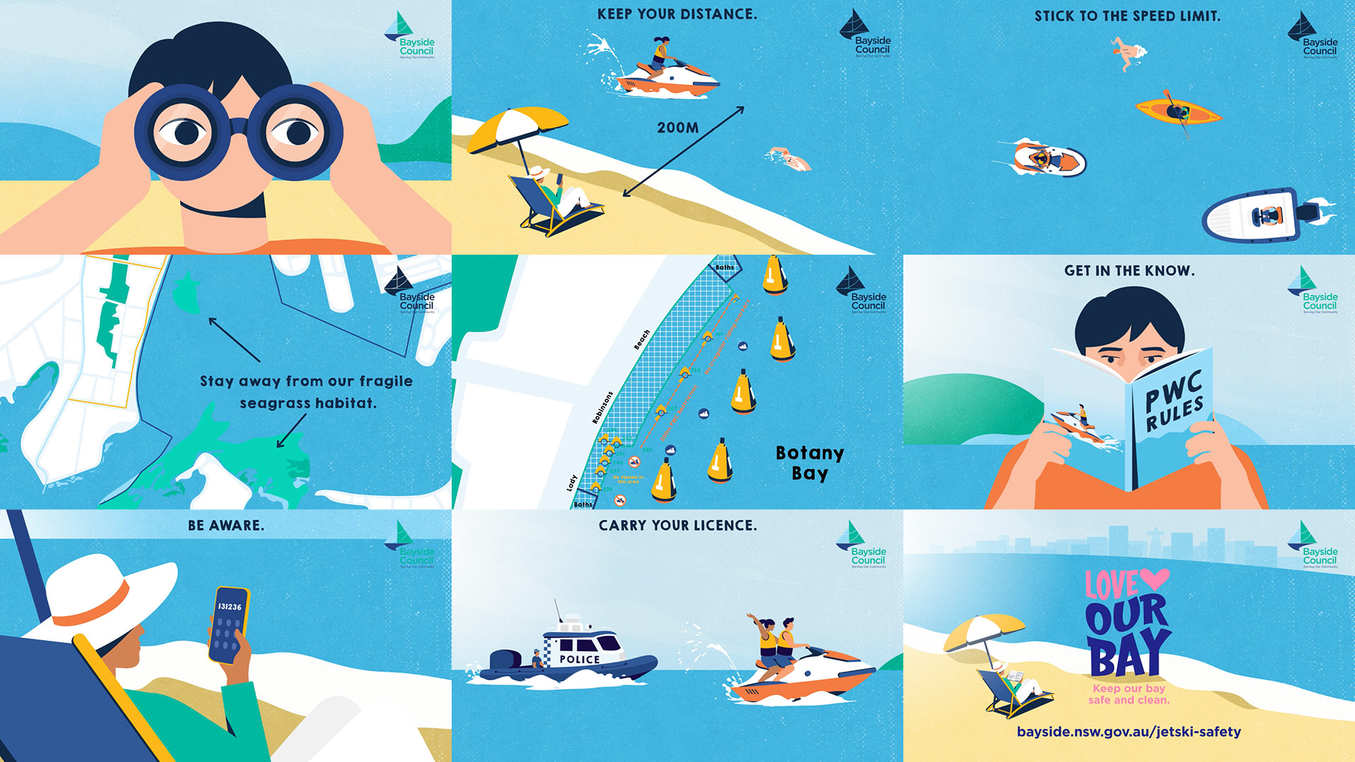 illustrations for bayside summer campaign